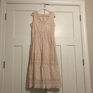 GAP light pink eyelet midi dress (8)